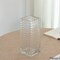 Set of 2 Square Frosted Clear Glass Table Vase - A Timeless Centerpiece for Dining Tables, Living Rooms, Bedrooms, Hotel Reception Areas and Conference Rooms, Ideal for Weddings and Special Occassions
